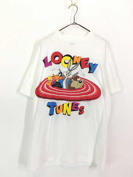 古着 90s LOONEY TUNES マルチ キャラクター 両面 Tシャツ XL 古着
