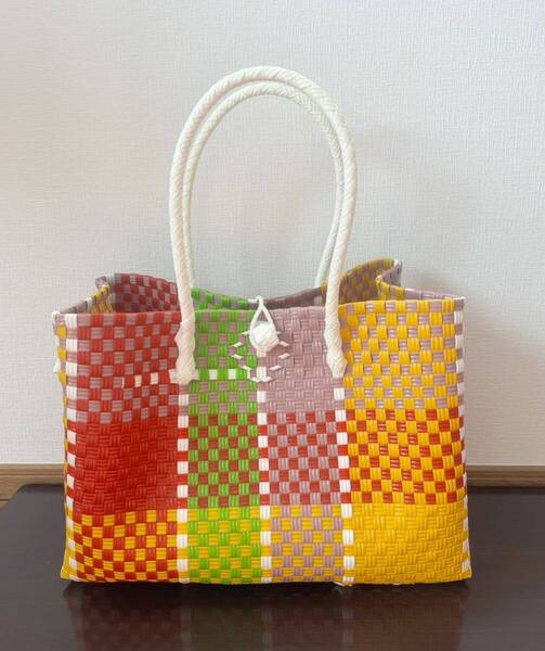 プラカゴ メルカド 大容量 トートバッグ ハンドメイド かごバッグ 軽量 XLサイズ