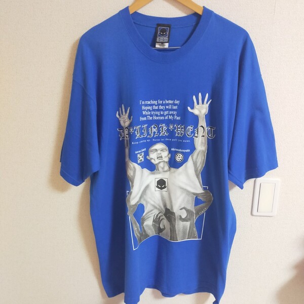 DA LINK WENT Tシャツ 半袖 B系 90s オールド ヒップホップ XL ブルー(青)