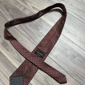 美品 AOKI アオキ ベルモーレ ネクタイ ワイン 小紋 チェック ダーク クラシック 日本製 百貨店 ハイブランド