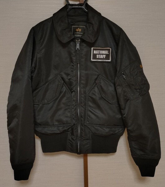 かなりいい雰囲気でてます【オフィサーワッペン仕様/良品】アルファインダストリーズ CWU-45 フライトジャケット ライトゾーン ゆったりS