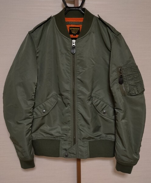 3シーズン対応/万能フライトジャケット【米国サープラス企業によるハイクオリティL-2B/中古】アビレックス ライトゾーン セージ XL