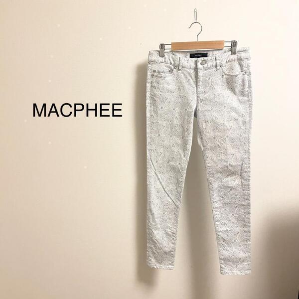 MACPHEE マカフィー ペイズリーデザインストレートスキニーパンツ 38