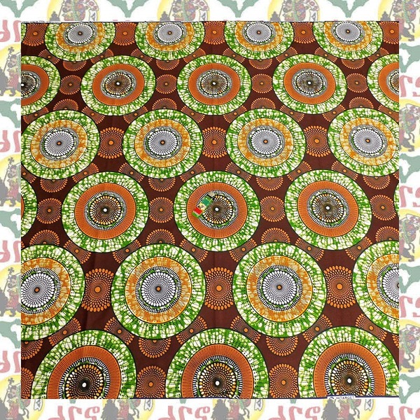 【SALE/180cm x 110cm/2ヤード】アフリカンプリント生地 barg-q38 アフリカ布 アフリカ生地 ゴールドプリント アンカラ キテンゲ パーニュ