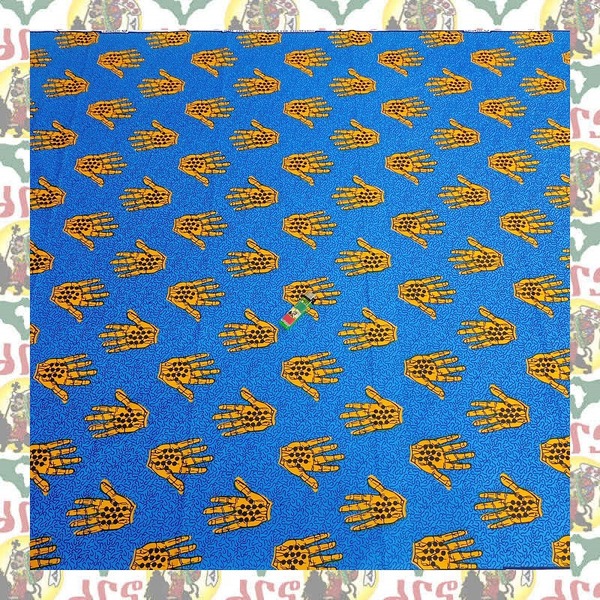 【SALE/270cm x 110cm/3ヤード】アフリカンプリント生地 barg-q43 アフリカ布 アフリカ生地 ゴールドプリント アンカラ キテンゲ パーニュ