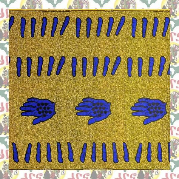 【SALE/270cm x 110cm/3ヤード】アフリカンプリント生地 barg-q07 アフリカ布 アフリカ生地 ゴールドプリント アンカラ キテンゲ パーニュ