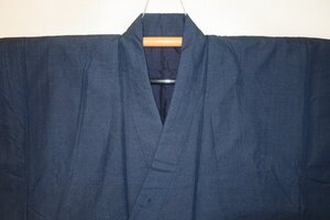 弐9724 本絹十日町紬男着物 裄65丈126К藍色無地 カッコイイ着物だけシリーズ 未着用