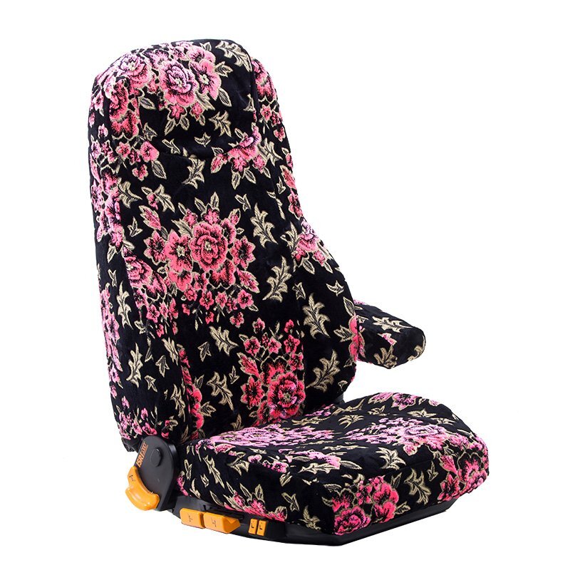 トラック用品 金華山 マドンナ 運転席 NEWキャンター 標準 シートカバー ブラック/ピンク【送料800円】