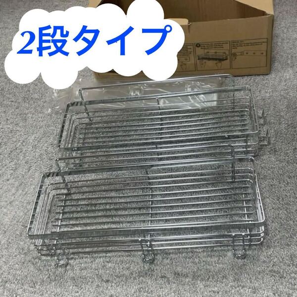 浴室用ラック 強力粘着固定 ステンレス 風呂場 洗面所 収納 壁掛け棚 2段式