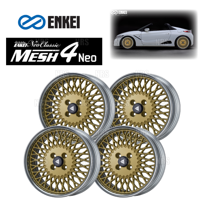 ENKEI エンケイ MESH4 Neo (ハイディスク/ゴールド) 8.0J x 16インチ +33 PCD100 4穴 4本セット (MESH4NEO-H-C019-G-4S