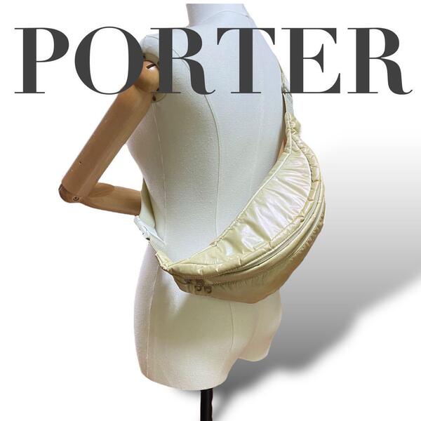 PORTER ポーター ボディーバッグ ウエストポーチ ナイロン プレート