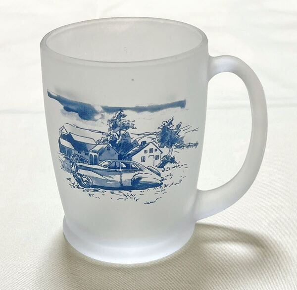 昭和レトロ たち吉 風景画 すりガラスビアマグ ジョッキ タンブラー1客