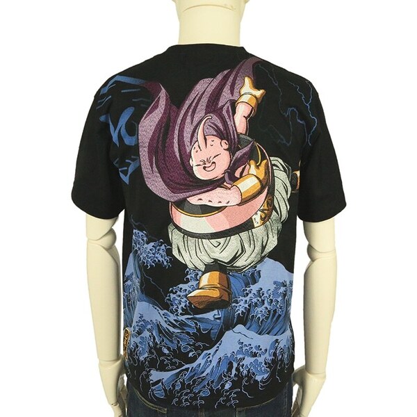 絡繰魂 からくりだましい 黒 XL ドラゴンボールコラボ 魔人ブウ 半袖Tシャツ 孫悟空 刺繍 少年ジャンプ 集英社