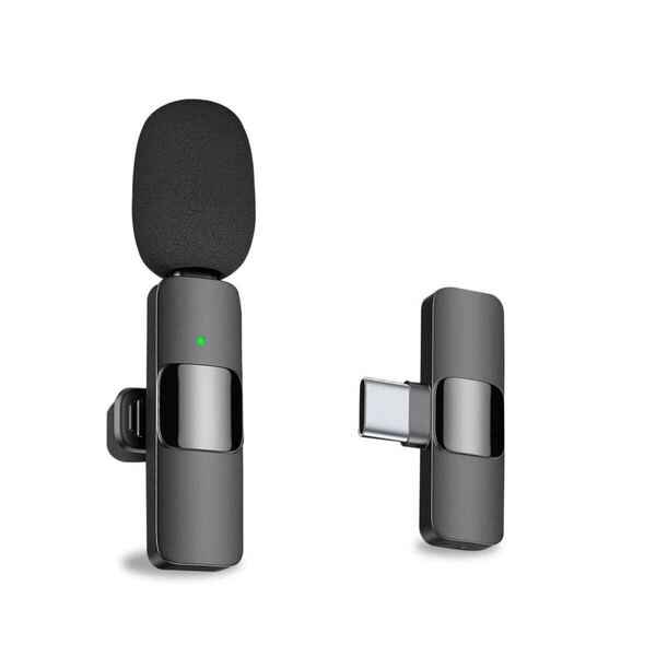 ピンマイク ワイヤレス スマホ マイク Android用 Type-C ycabeself 瞬時接続 360°集音 ノイズ軽減 プラグ&プレイ(H9)