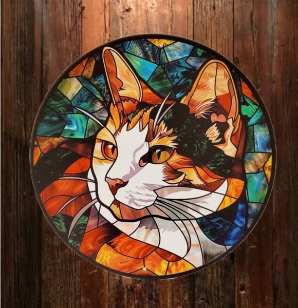 猫の壁飾り メタルウォールアート 三毛猫C 猫の雑貨 HANAKO