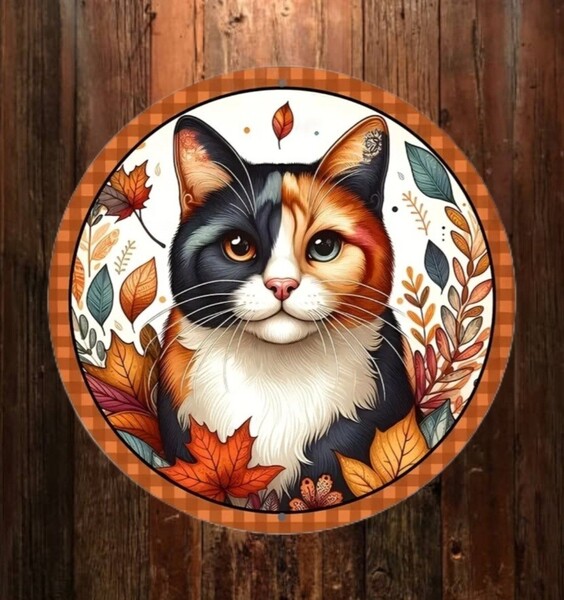 猫の壁飾り メタルウォールアート 三毛猫B 猫の雑貨 HANAKO