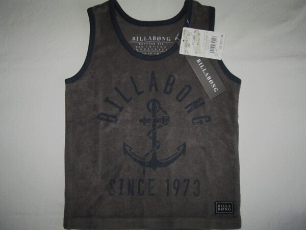 ★新品 BILLABONG ビラボン リンガータンクトップ 110 チャコールグレー 濃い灰色 パイル地 タオル地 KIDS キッズ 子供服 品番AE015-Z09★