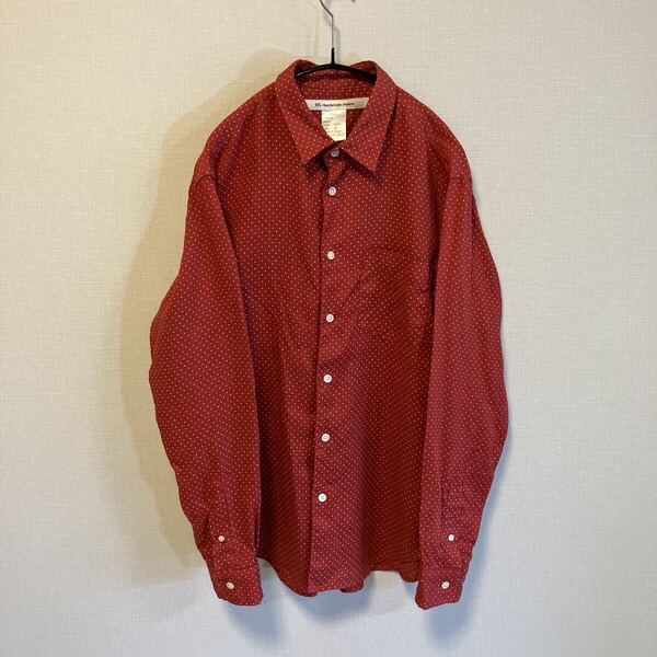 イール EEL Products /ミニマルシャツ /Minimal Shirts /長袖シャツ /リネン /ドット /レッド /日本製 /サイズM