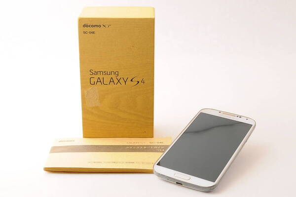 箱付き Samsung GALAXY S4 SC-04E White Frost W 32GB スマートフォン Android @3354
