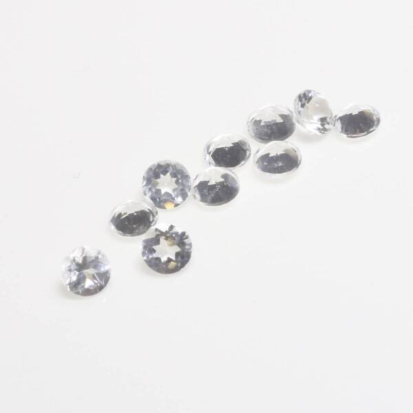 キレイなホワイトトパーズ 3mmラウンド 10個 1.29ct