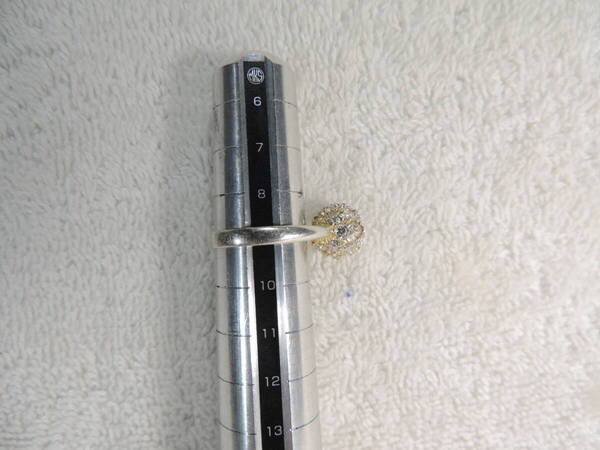 【質問欄より値下げ交渉可】ヴィンテージ リング・レディース指輪・中古品・SILVER刻印有り・数点小宝石付き・9号・約5.60g・CUSHKA