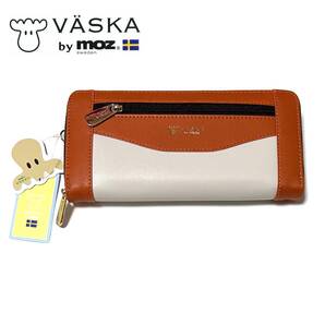 新品 ベスカ バイ モズ 長財布 ラウンドファスナー トゥワイス オレンジ VS-0211 財布 ウォレット MOZ エルク レディース シンプル
