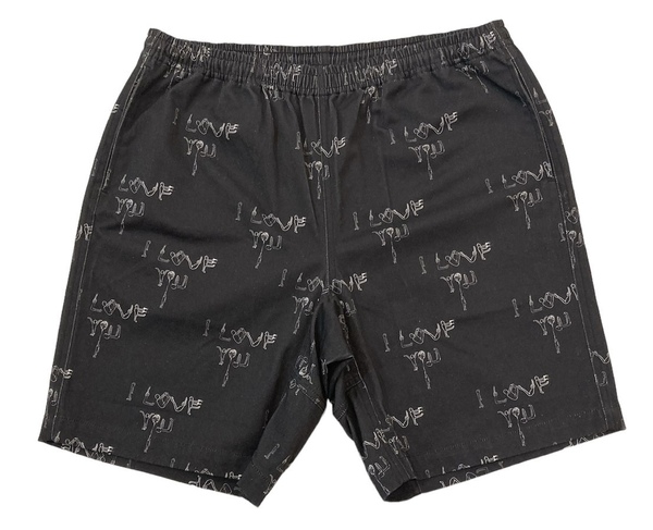 新品 FUCKING AWESOME I LOVE YOU SHORTS ファッキンオーサム ショーツ ハーフパンツ 黒 L パンツ SUPREME