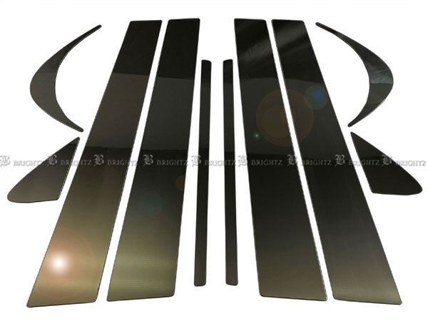 レクサス GS250 GRL11 超鏡面 ステンレス ブラック メッキ ピラー パネル バイザー無用 カバー 10PC PIL－BLA－025