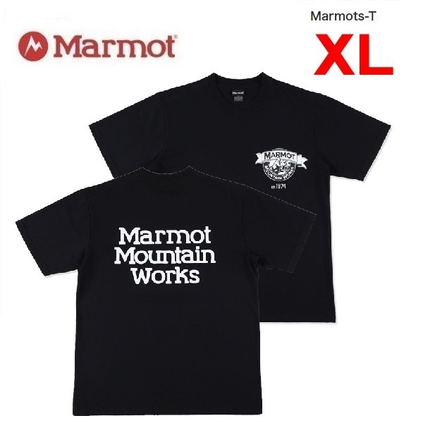 Marmot マーモット マーモッツTシャツ ブラック XL TSSMC407 メンズ Tシャツ アウトドア