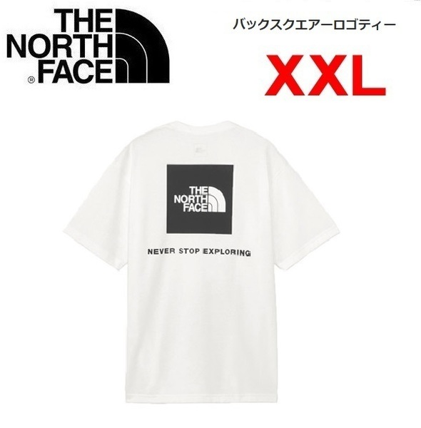 THE NORTH FACE ザノースフェイス バックスクエアーロゴTシャツ ホワイト XXL NT32447 メンズ バックプリント アウトドア