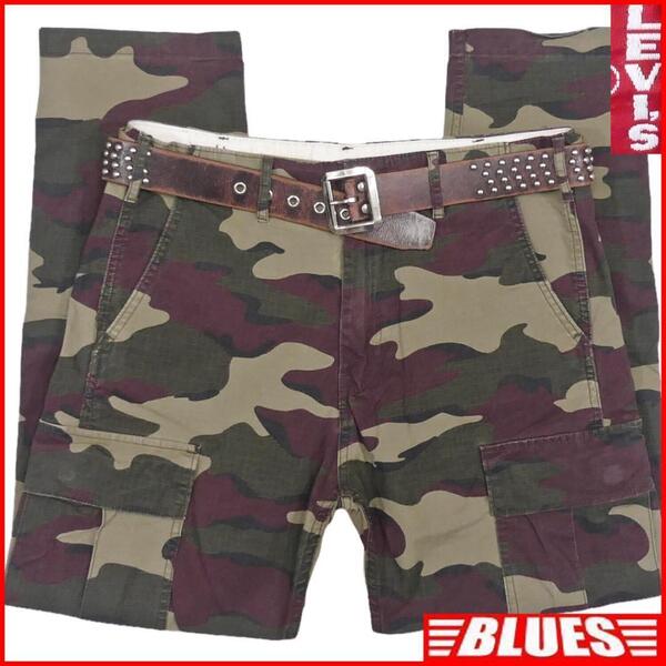 即決★リーバイス プレミアム★W32 カーゴパンツ LevisPREMIUM メンズ 迷彩 カモフラ ビッグE デニム パンツ ボトムス 検索:ジーンズデニム