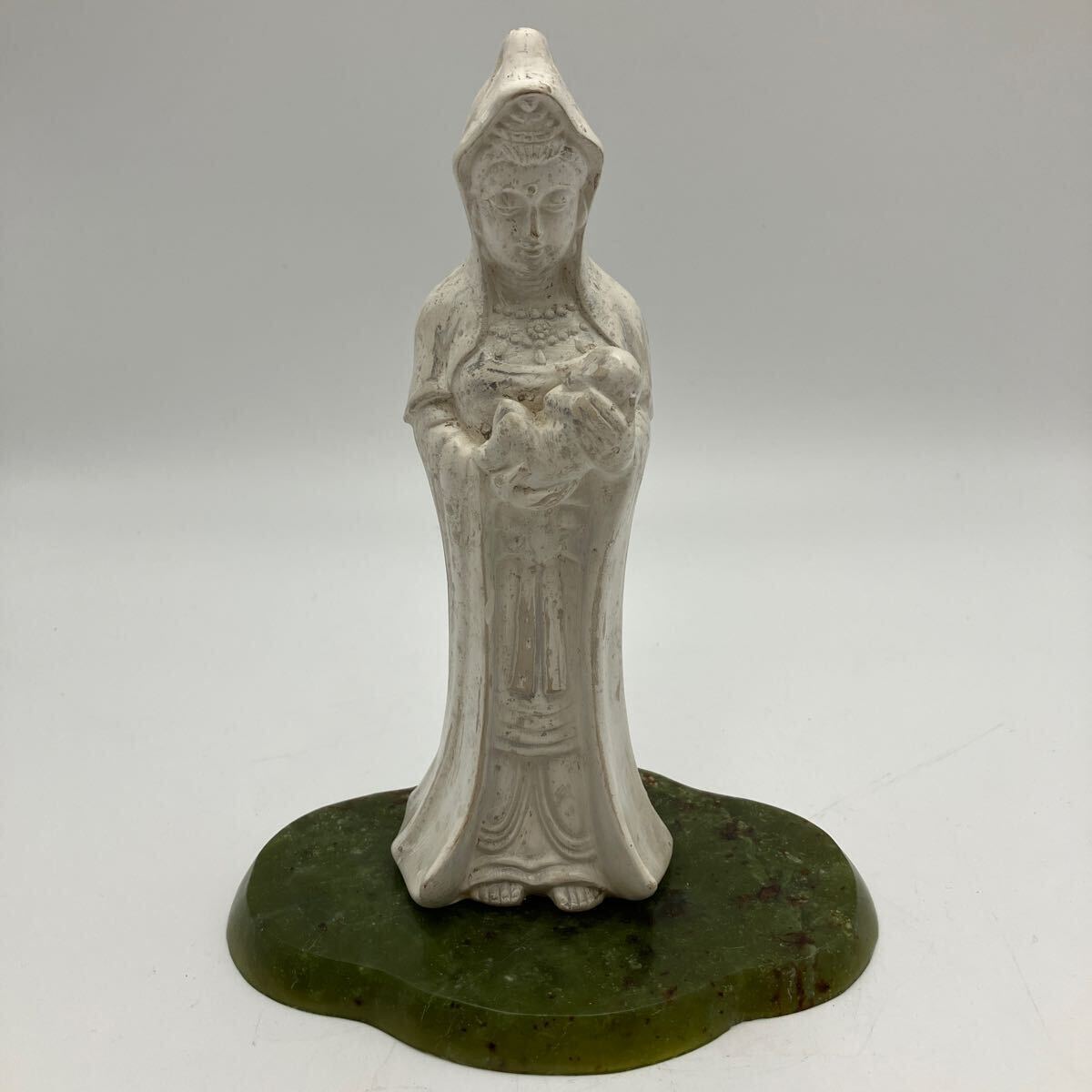 古美術 白磁 徳化窯 観音菩薩像 立像 仏像 置物 時代物 骨董品