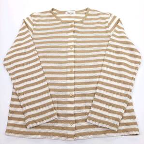 L element of SIMPLE LIFE エレメントオブシンプルライフ レナウン カーディガン ベージュ×ホワイト 長袖 リユース ultralto sw0846