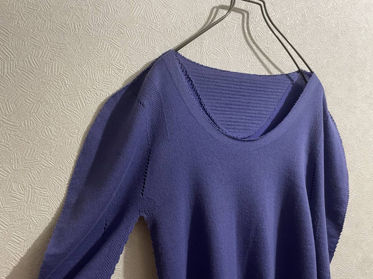 ◯ ISSEY MIYAKE A-POC フラット ニット カットソー / イッセイミヤケ エイポック セーター コットン パープル 2 Ladies #Sirchive ◯ ISSEY MIYAKE A-POC フラット ニット カットソー / イッセイミヤケ エイポック セーター コットン パープル 2 Ladies #Sirchive