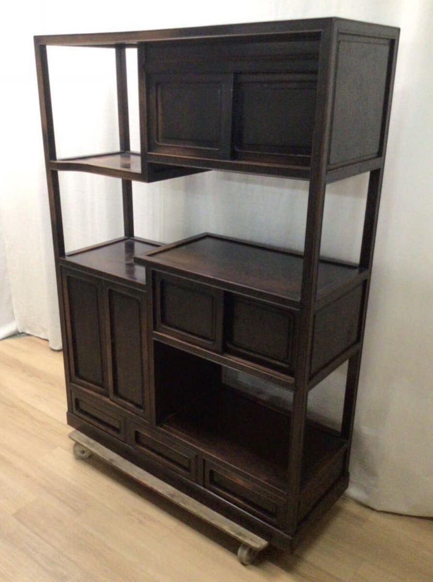楽天市場】【仕上げ直し完成品】唐木 飾り棚 茶棚 紫檀 隅丸 4枚コブ戸板 高さ106.5 唐木家具 no.8637 : 唐木家具osaka楽天市場店