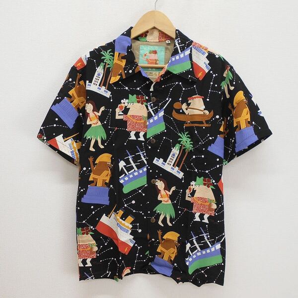 SUN SURF サンサーフ SS36988 15SS KEONI OF HAWAII ハワイへ行こう! アロハシャツ 半袖 アンクルトリス 総柄 レーヨン M 10118807
