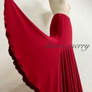 ★送料無料★【MERRY】 新品 社交ダンス マーメイド 赤 スカート 26847 レッスン パーティ 16枚はぎ アルゼンチンタンゴ タンゴ