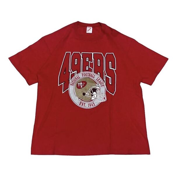 90s NFL 49ers アメフト USA製 アメリカ製 USA古着 vintage ヴィンテージ ビンテージ JERZEES サイズXL Tシャツ アメカジ 半袖