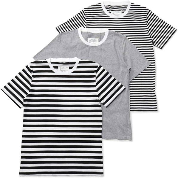 S 新品 難あり メゾンマルジェラ ボーダー パックT ステレオタイプ 3パック Tシャツ STEREOTYPE 3PACK 3枚 セット MaisonMargiela パック