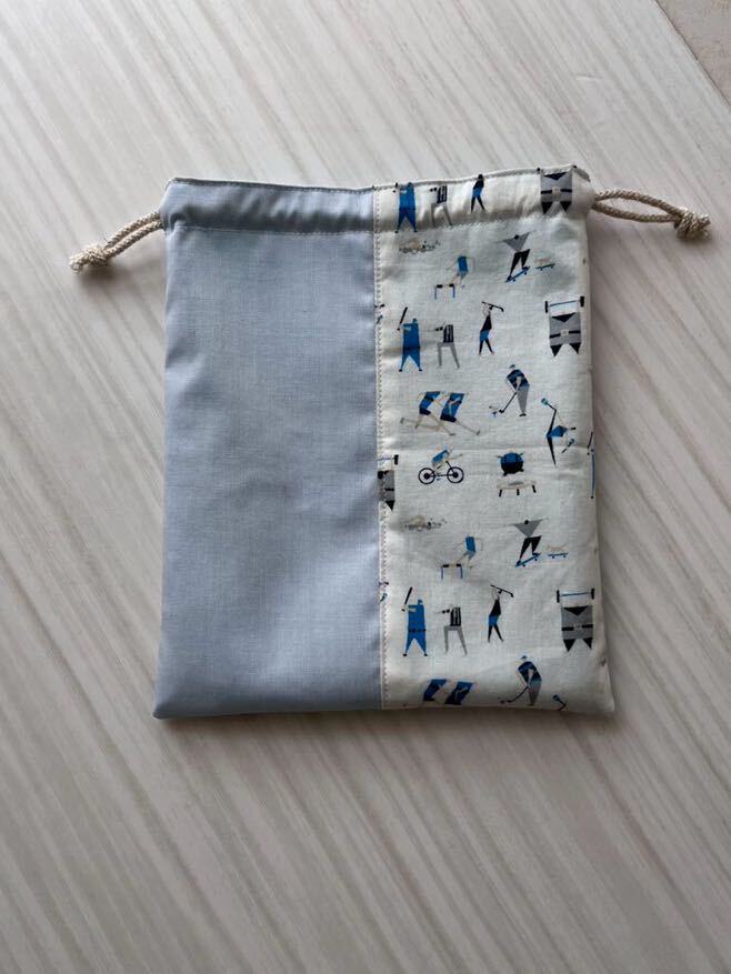 ハンドメイド　スポーツ柄の巾着