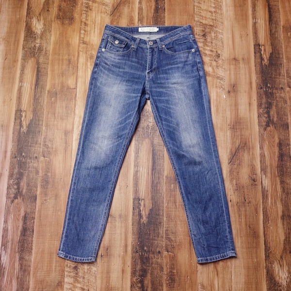 24インチ ストレッチジーンズ レディース C.C.CROSS JEANS 古着 デニム パンツ インディゴブルー MX7