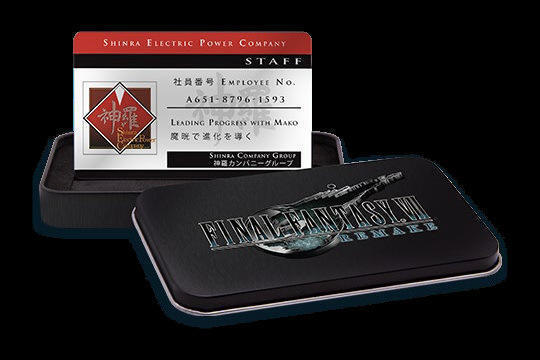 ★海外版★ ファイナルファンタジー7 リメイク 店舗購入特典 神羅社員ID + 缶ケース 非売品 レア