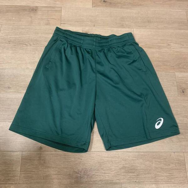 美品アシックスasicsハーフパンツXLグリーン