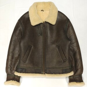 B-3フライトジャケット羊革リアルムートンボア ボマージャケットB3ミリタリージャケット シープスキン本革ラムレザー バイカー ライダー