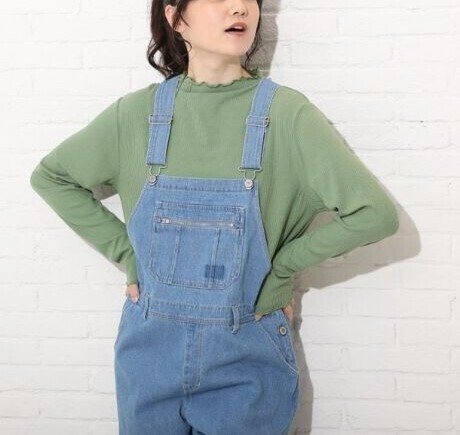 新品 SHOO・LA・RUE/Cutie Blonde チョビハイネックメロウインナープルオーバー グリーン(022) 02(M) 定価2197円