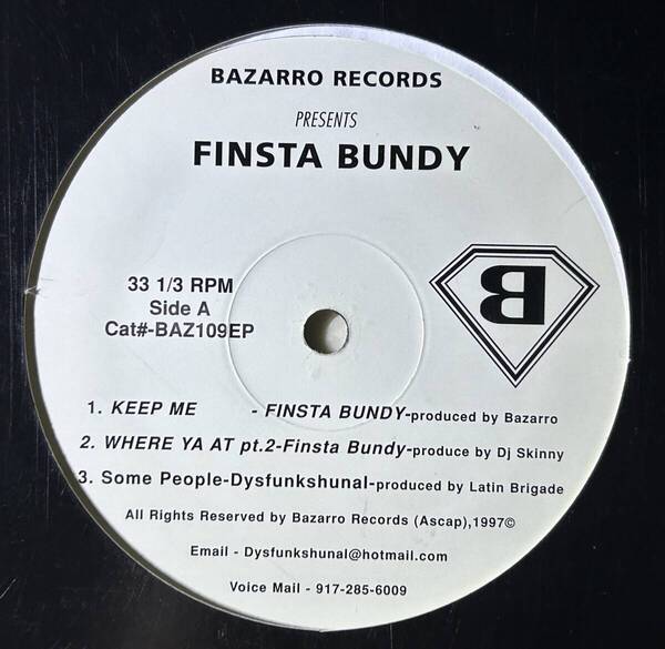 Finsta Bundy / Dysfunkshunal Familee Bazarro Records Presents 1997年 レアアングラ【送料無料】