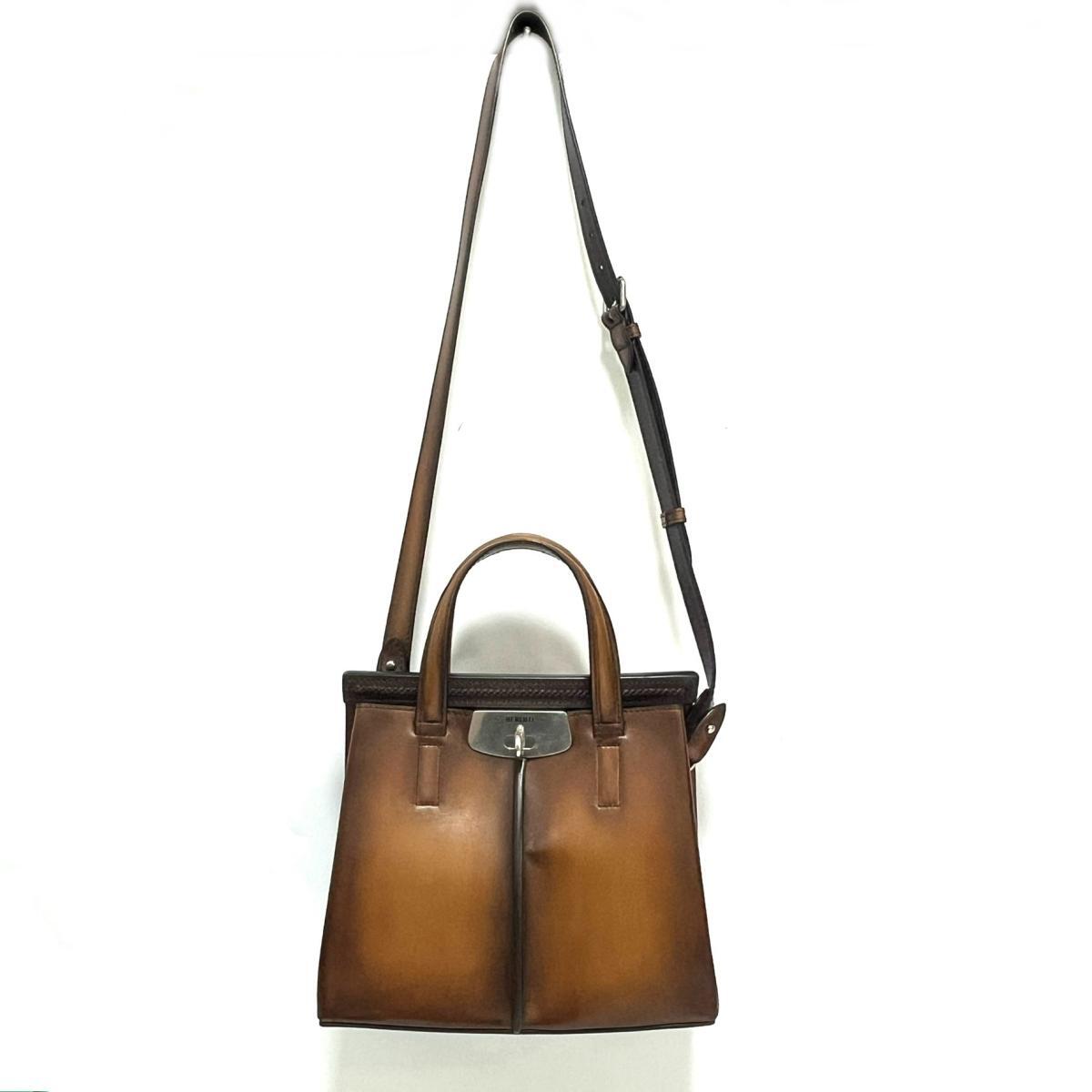 【 BERLUTI】ベルルッティ ルティ25 レザー メッセンジャー 2way ハンドバッグ ショルダーバッグ ブラウン 18398 【 BERLUTI】ベルルッティ ルティ25 レザー メッセンジャー 2way ハンドバッグ ショルダーバッグ ブラウン 18398