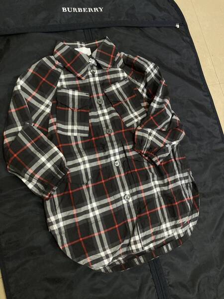 【春秋】BURBERRYLONDONENGLAND バーバリーロンドンイングランド キッズ3Y98 ノバチェック 長袖ブラウスワンピース 長袖シャツワンピース