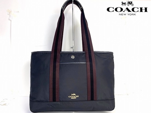 美品★送料無料 コーチ COACH エリス トートバッグ ビジネストート 肩掛け可能 ブラック