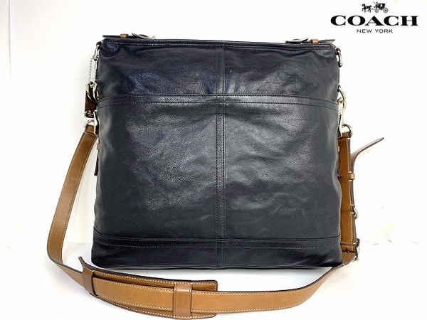 良品★送料無料 コーチ メンズ COACH ハリソン レザー 2Way トートバッグ ビジネス ショルダー バッグ ブラック